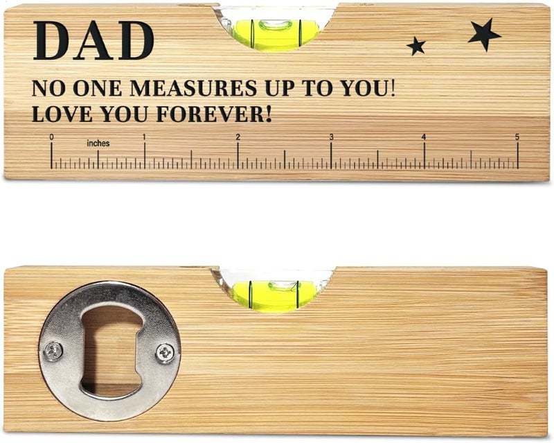 AACQQ Fathers Day Birthday Gifts for Dad from Daughter Son Wife Wooden Spirit Level Valentines Christmas Thank You Gifts Ideas for Daddy New Dad Grandpa Papa - Image 1